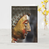 Buddhist Sympathy Card with Buddha Image カード (黄色い花)