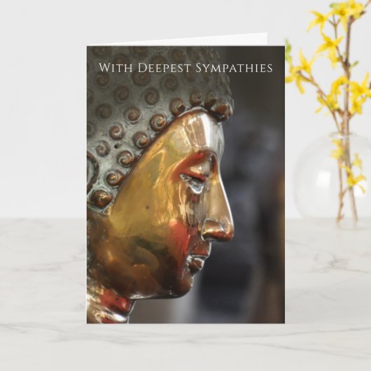 Buddhist Sympathy Card with Buddha Image カード (黄色い花)