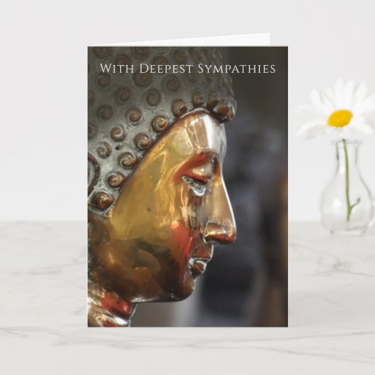 Buddhist Sympathy Card with Buddha Image カード (小さな植物)