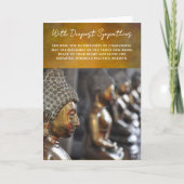 Buddhist Sympathy Card with Golden Buddha Statues カード (正面)