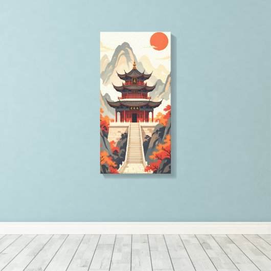 Buddhist Temple Canvas Print キャンバスプリント (インサイチュ (ウッドフロア))