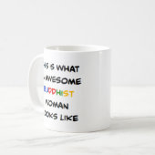 buddhist woman, awesome コーヒーマグカップ (正面左)