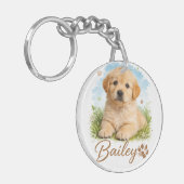 Buddy for Life Pet's Simple Modern Cool Typography キーホルダー (正面左)