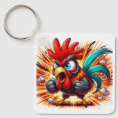 "Buddy Rooster" Double Sided Aluminum Keychain キーホルダー (正面)