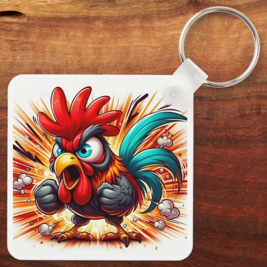 "Buddy Rooster" Double Sided Aluminum Keychain キーホルダー (裏面)