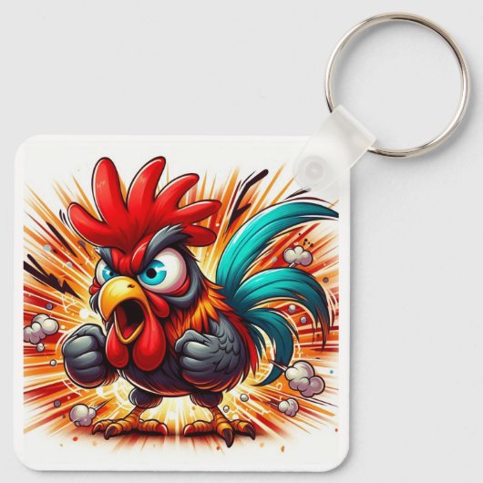 "Buddy Rooster" Double Sided Aluminum Keychain キーホルダー (裏面)