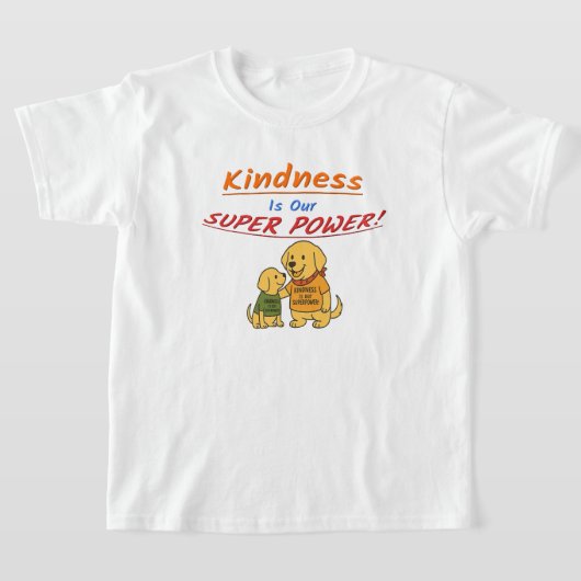 Buddy sharing "Kindness Is Our Super Power" Tシャツ (レイダウン)