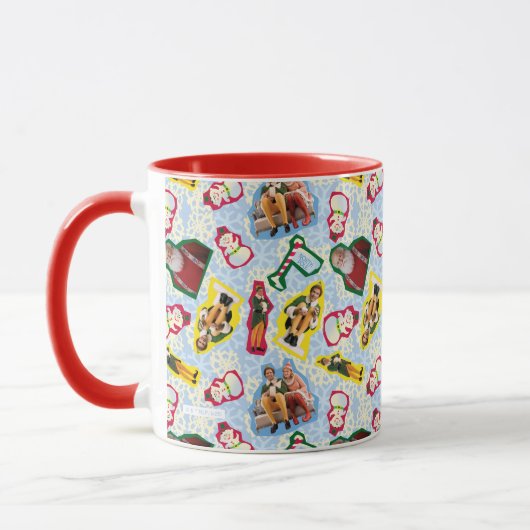 Buddy the Elf and Santa North Pole Pattern マグカップ (左)