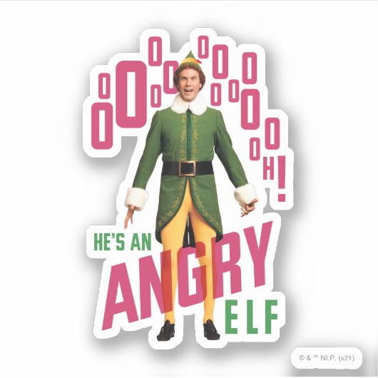 Buddy the Elf | He's an Angry Elf シール (正面)