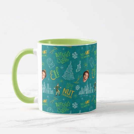 Buddy the Elf Teal Quote Pattern マグカップ (左)