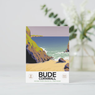 Bude cornwall海辺の旅行ポスター ポストカード
