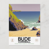 Bude cornwall海辺の旅行ポスター ポストカード (正面)
