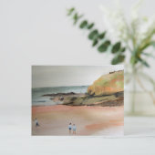 Bude, Cornwall, Beach, Suffolk, Coastal Art ポストカード (スタンド正面)