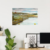 Bude Cornwall Coastal Seascape ポスター (ホームオフィス)