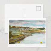 Bude Cornwall Coastal Seascape Art ポストカード (正面/裏面)