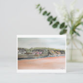 Bude Cornwall Landscape – 水彩コーストアルト ポストカード (スタンド正面)