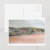 Bude Cornwall Landscape – 水彩コーストアルト ポストカード (正面/裏面)