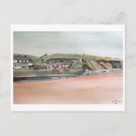 Bude Cornwall Landscape – Watercolor Coastal Art ポストカード