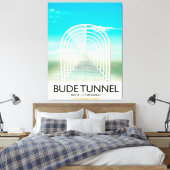 Bude Tunnel, Cornwall Parody Travel poster キャンバスプリント (インサイチュ (寝室))