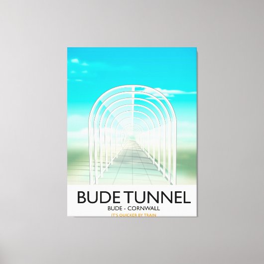 Bude Tunnel, Cornwall Parody Travel poster キャンバスプリント (正面)