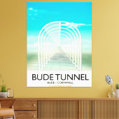Bude Tunnel, Cornwall Parody Travel poster キャンバスプリント (インサイチュ (リビング))