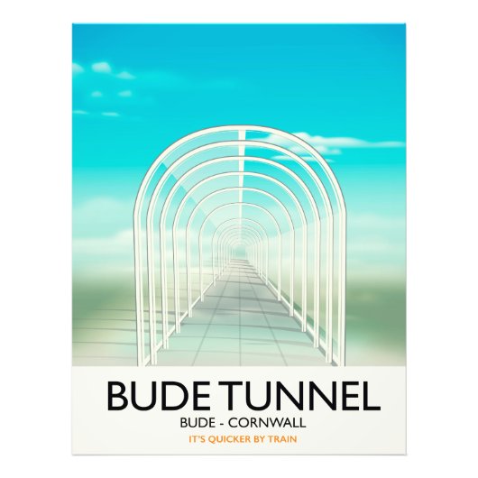 Bude Tunnel, Cornwall Parody Travel poster フォトプリント (正面)