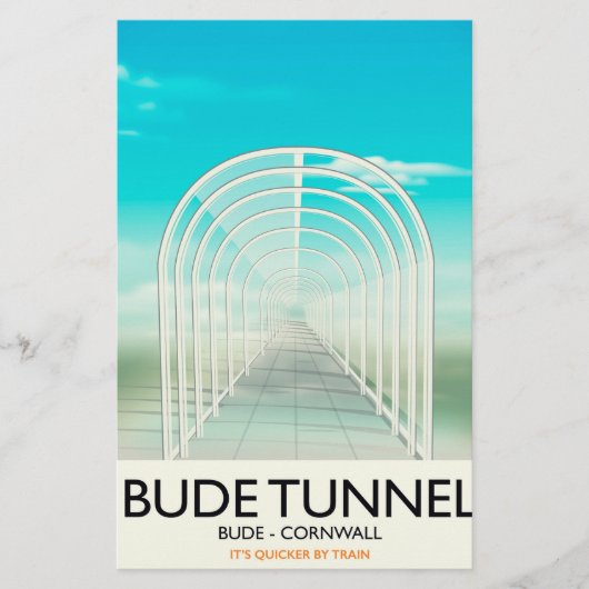 Bude Tunnel, Cornwall Parody Travel poster 便箋 (正面)