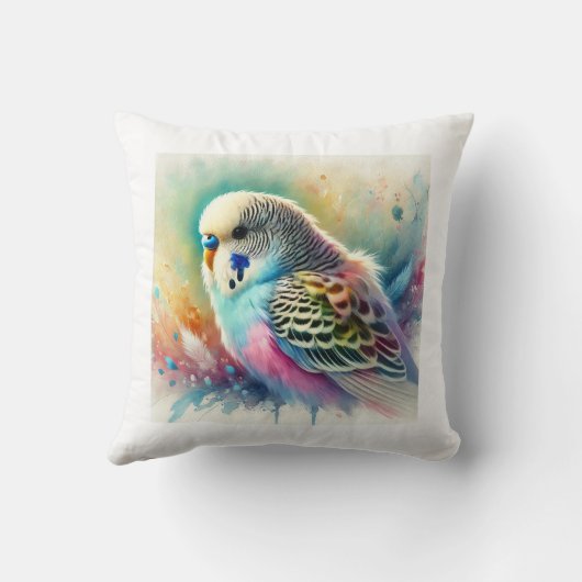 Budgerigar in Colorful Harmony 171024AREF122 - Wat クッション (裏面)