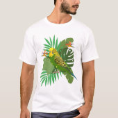 Budgerigar with leaves tシャツ (正面)