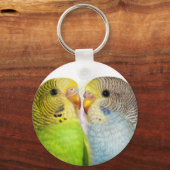 Budgerigars realistic絵画's キーホルダー (正面)