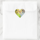 Budgerigars realistic絵画's ハートシール (バッグ)