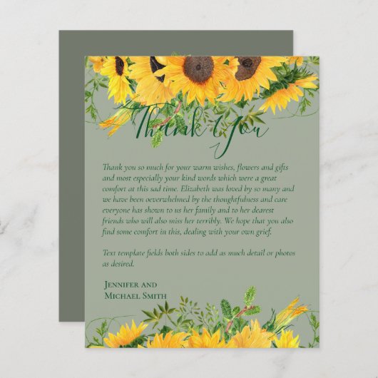 BUDGETありがとうお葬儀記念カードテンプレート (正面/裏面)