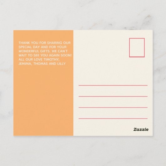 BUDGETありがとうフォトカード新生児ガールボーイ ポストカード (裏面)