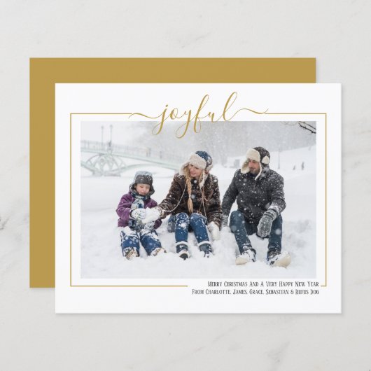 BUDGETうれしそうな写真パーソナライズされたクリスマスカード (正面/裏面)