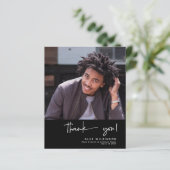 BUDGETおもしろいスクリプトミニマル写真サンキューカード (スタンド正面)