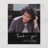 BUDGETおもしろいスクリプトミニマル写真サンキューカード (正面)