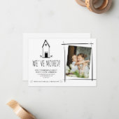 BUDGETかわいいミニマル引っ越しました新しい写真の移動 ノートカード (正面/裏面インサイチュ)