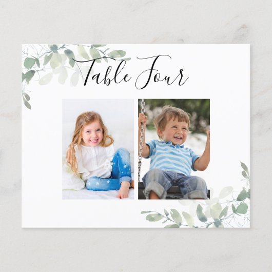 BUDGETの写真結婚テーブル番号カード (正面)