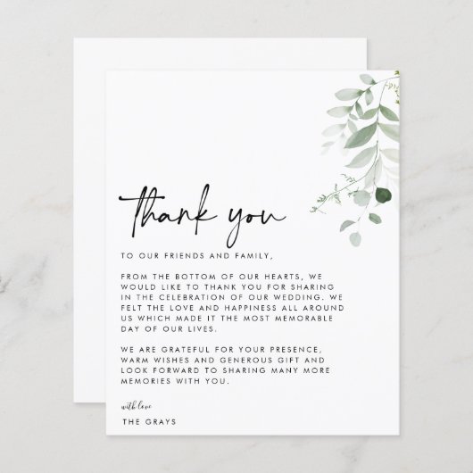 BUDGETの結婚写真サンキューカード (正面/裏面)