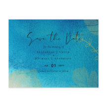 BUDGETの結婚海ブルー水の色の救日付