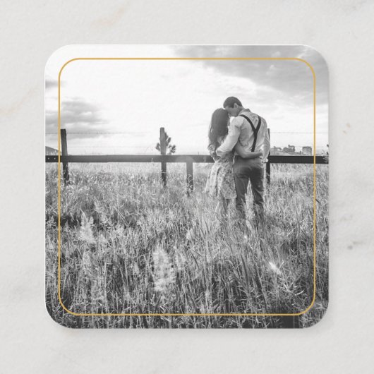 BUDGETの結婚QRコード写真RSVPエンクロージャカード スクエア名刺 (裏面)