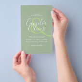 BUDGETの結婚Sage Apple Greenモノクロ文字 チラシ (ハンドル)