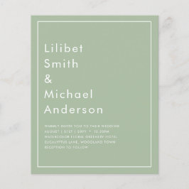 BUDGETの結婚Sage Apple Greenモノクロ文字 チラシ