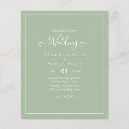 BUDGETの結婚Sage Apple Greenモノクロ文字 チラシ