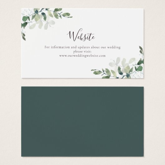 BUDGETの結婚WebサイトEucalyptusエンクロージャカード (正面&裏面)