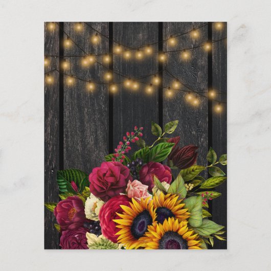 BUDGETひまわりバラ素朴な田舎木結婚の (裏面)