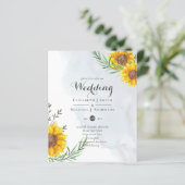 BUDGETひまわりモダン黄色の結婚式の招待 (スタンド正面)