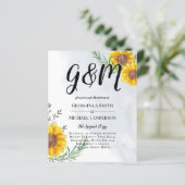 BUDGETひまわりモダン黄色の結婚式の招待 (スタンド正面)