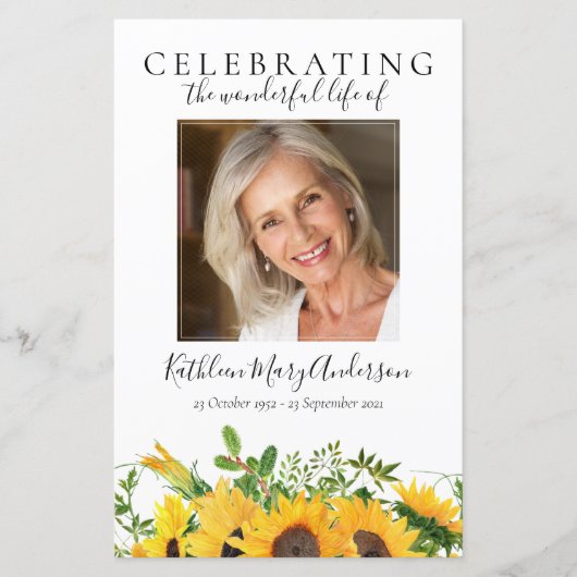 BUDGETひまわり写真供養プログラム (正面)