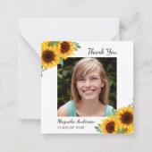 BUDGETひまわり写真卒業ありがとう ノートカード (正面)